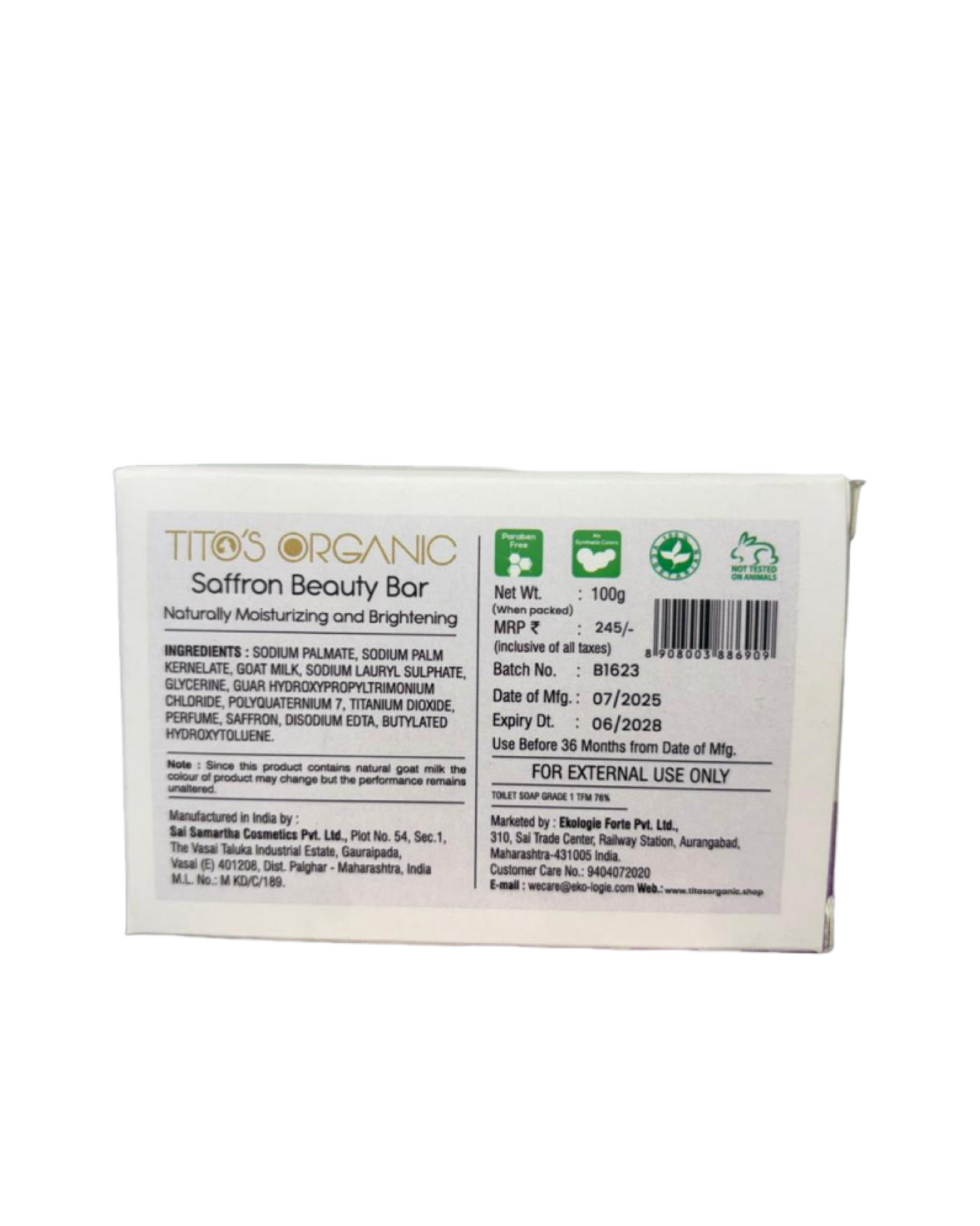 Goat Milk Saffron Beauty Bar