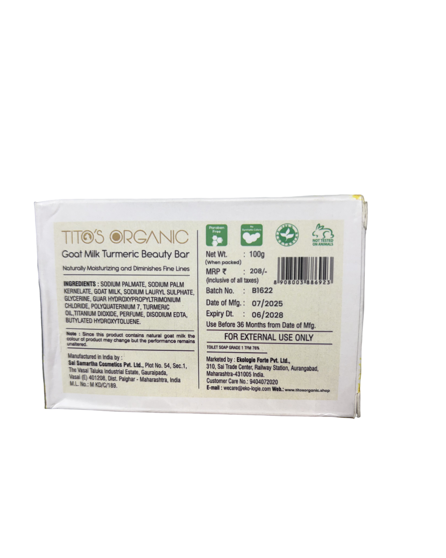 Goat Milk Turmeric Beauty Bar