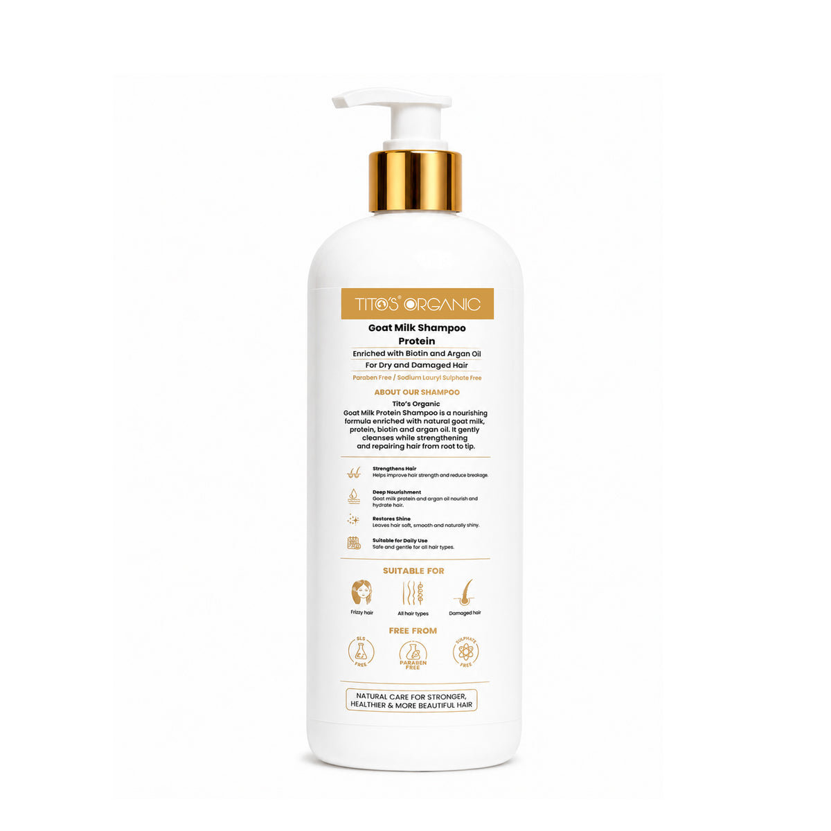 Tito's Organic Goat Milk Protein Shampoo 400ml side view
