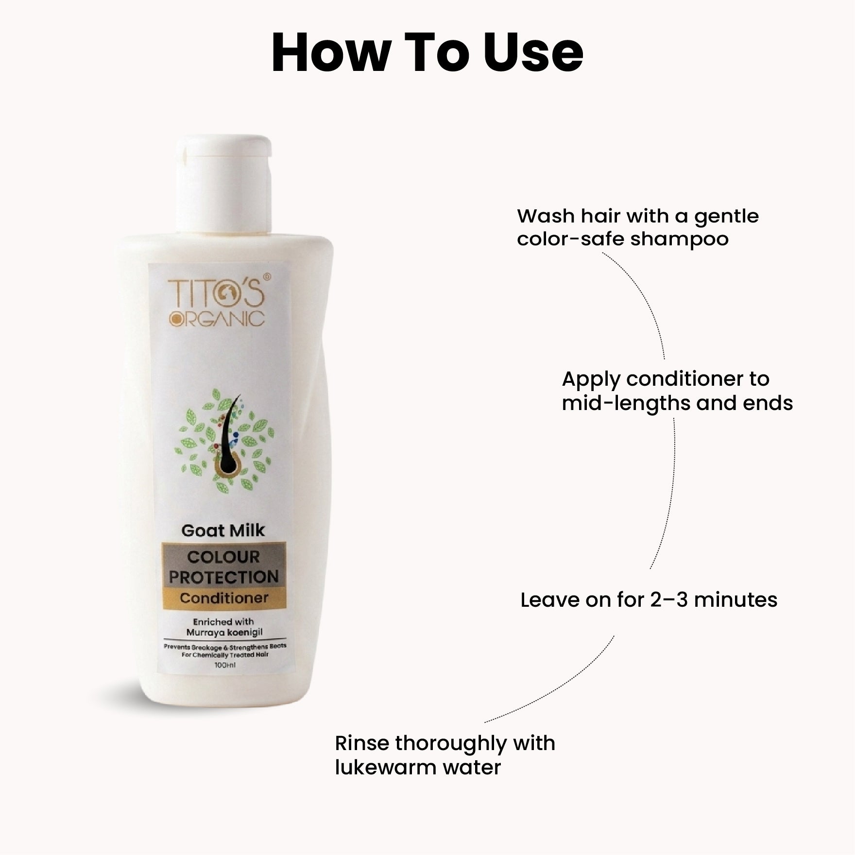 How to use Tito’s Organic Goat Milk Colour Protection Conditioner for color-treated hair