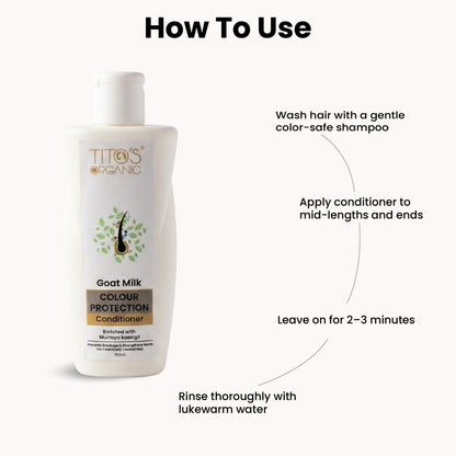 How to use Tito’s Organic Goat Milk Colour Protection Conditioner for color-treated hair