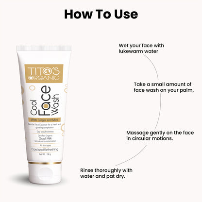 How to use Tito’s Organic Cool Face Wash for cleansing and refreshing skin