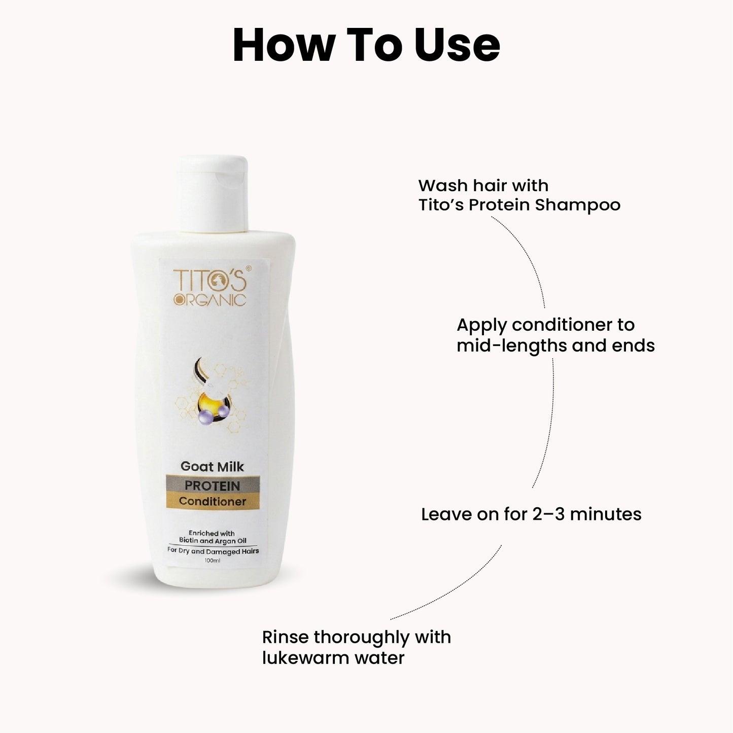 How to use Tito’s Organic Goat Milk Protein Conditioner for dry and damaged hair