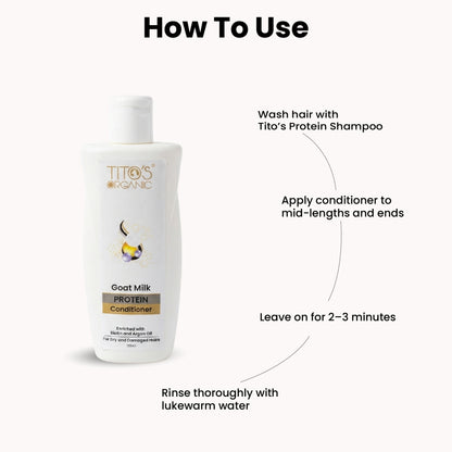 How to use Tito’s Organic Goat Milk Protein Conditioner for dry and damaged hair
