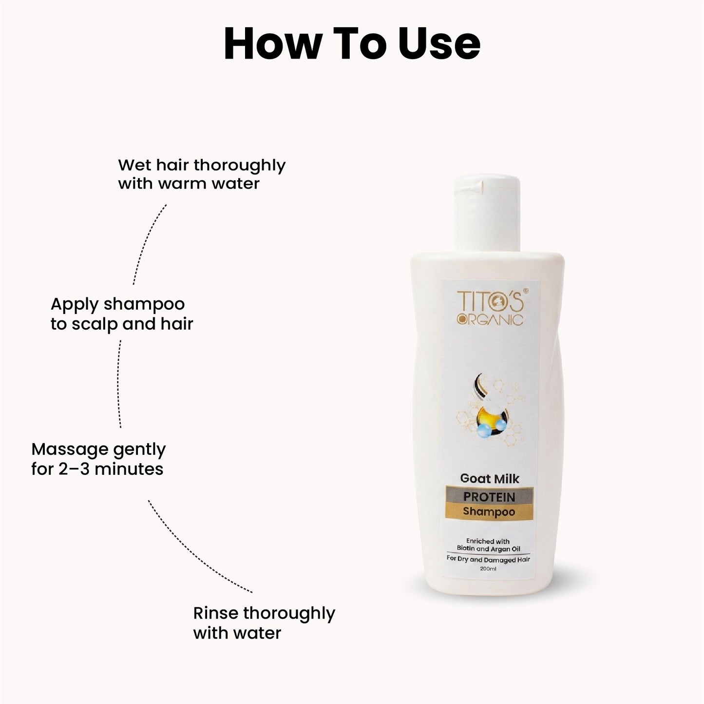 How to use Tito’s Organic Goat Milk Protein Shampoo for dry and damaged hair