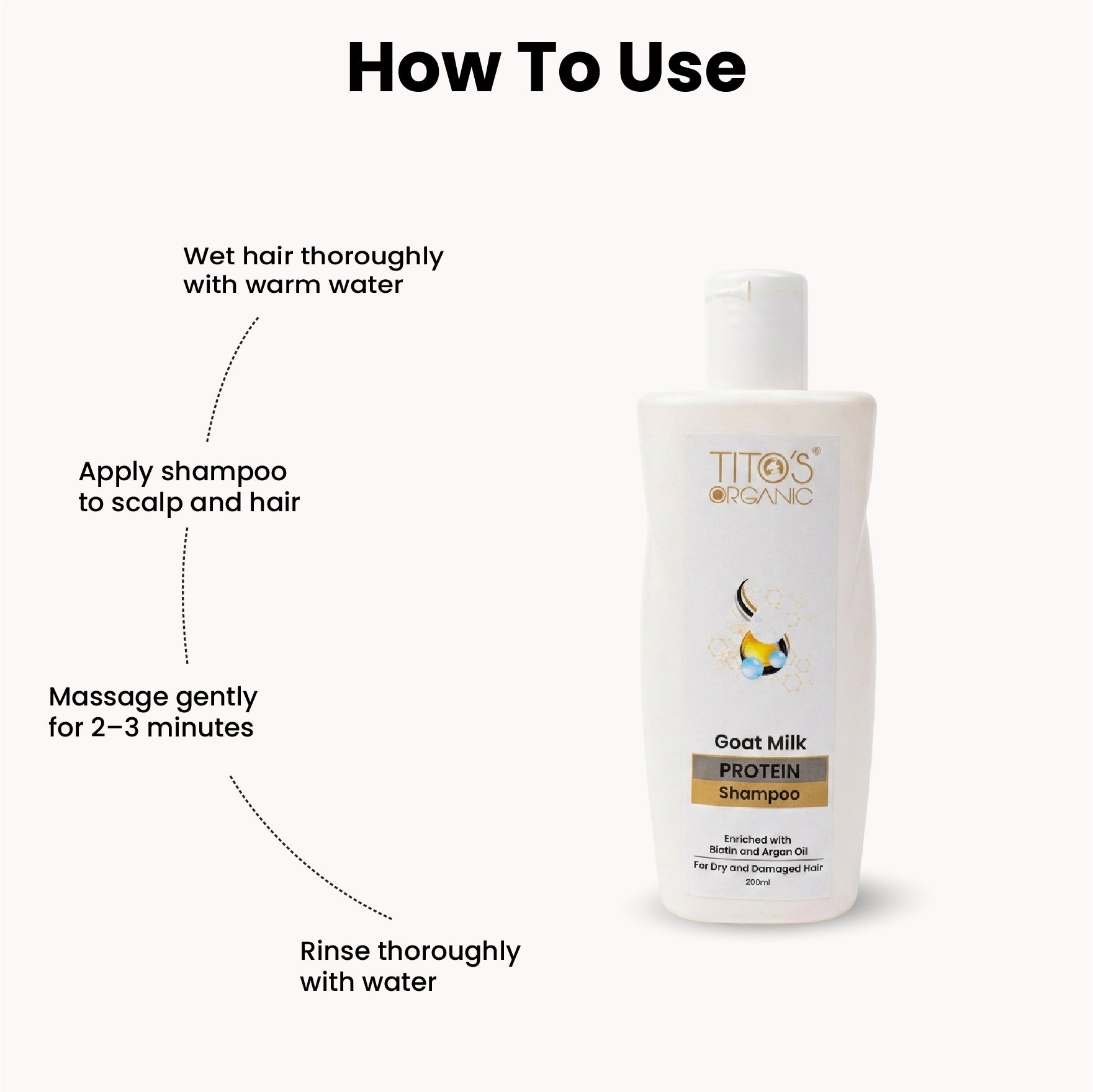 How to use Tito’s Organic Goat Milk Protein Shampoo for dry and damaged hair