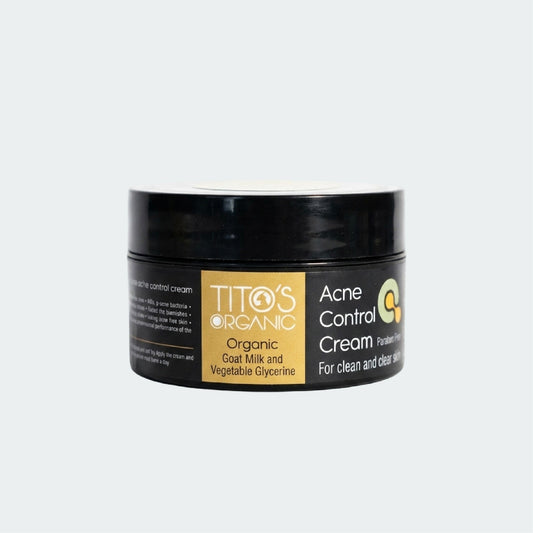 Tito’s Organic Acne Control Cream with goat milk and vegetable glycerine for clear skin front view