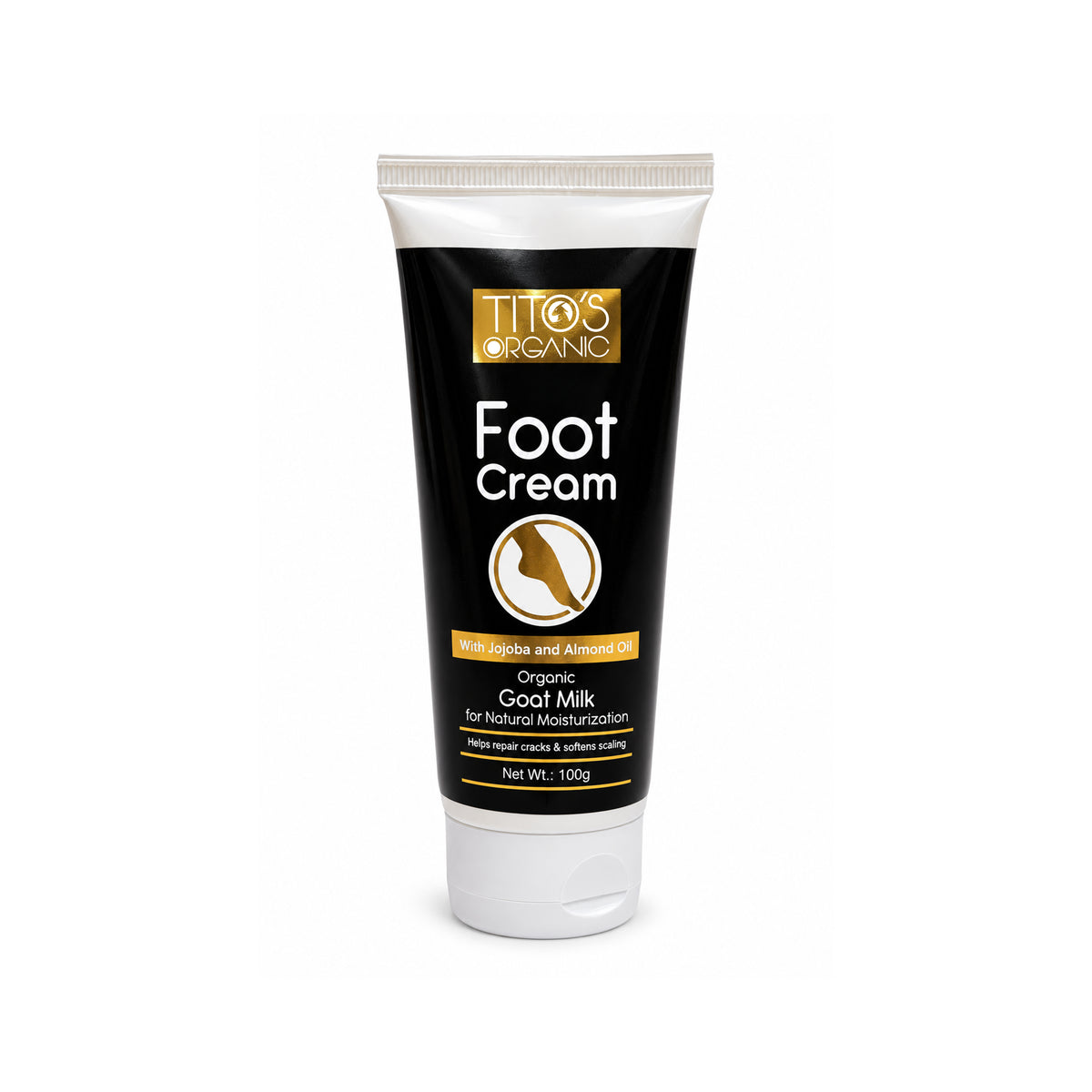 Tito’s Organic Foot Cream with Goat Milk, Jojoba and Almond Oil – 100g