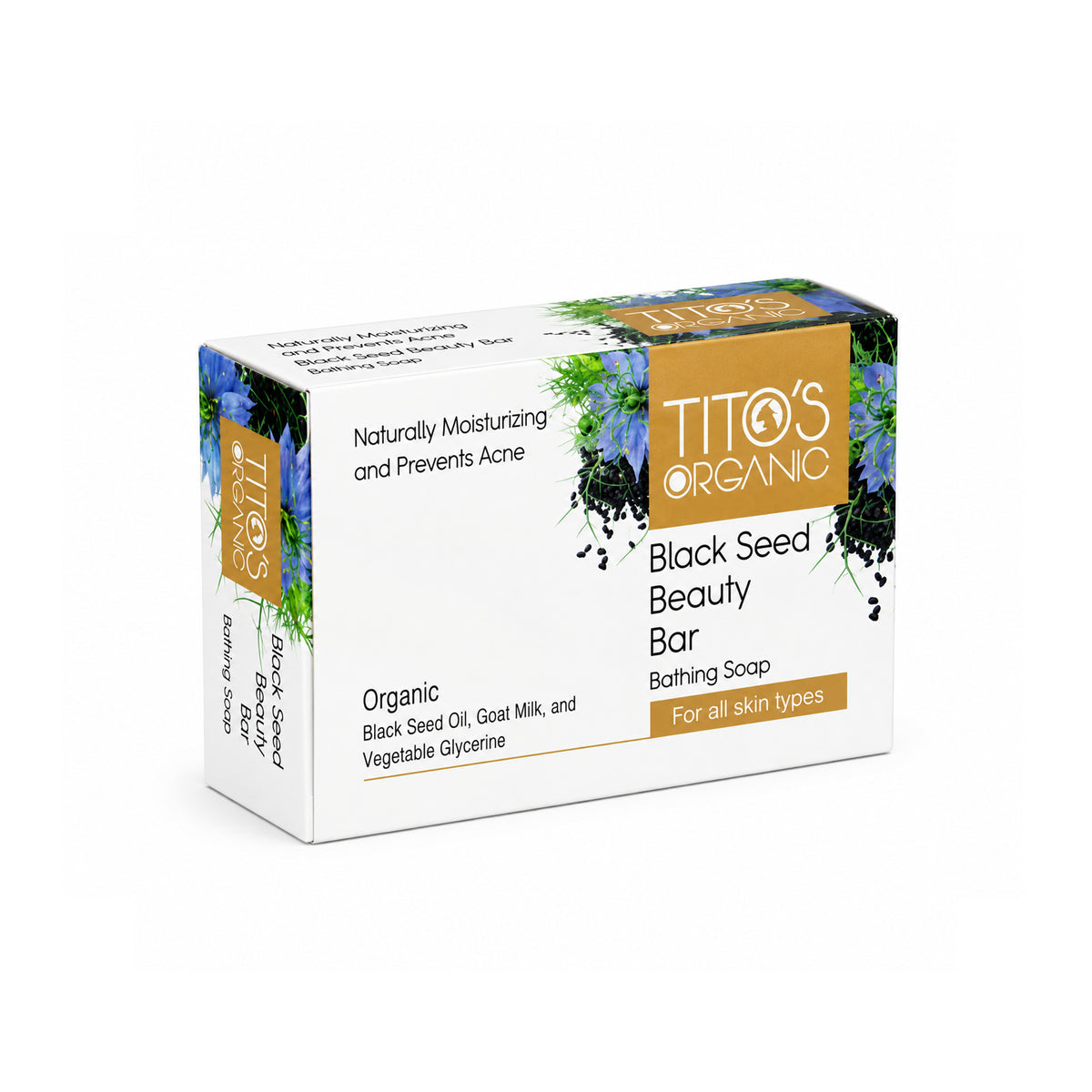 Tito's Organic Goat Milk Black Seed Beauty Bar 75g side view