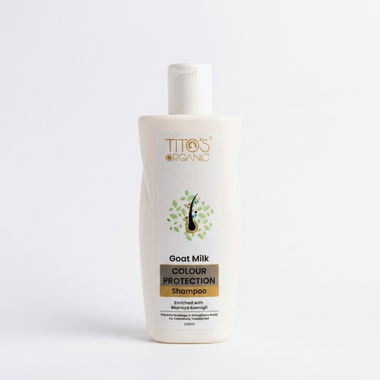 Tito’s Organic Goat Milk Colour Protection Shampoo 200ml enriched with Murraya Koenigii for chemically treated hair
