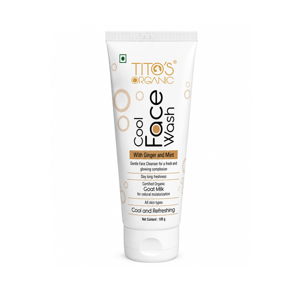 Tito's Organic Goat Milk Cool Face Wash 100g front view