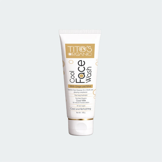 Tito’s Organic Goat Milk Cool Face Wash with Ginger and Mint front view for fresh and glowing skin