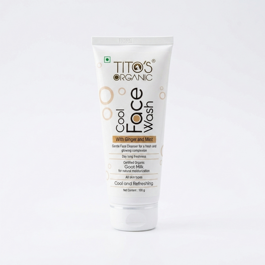 Tito’s Organic Goat Milk Cool Face Wash with Ginger and Mint front view for fresh and glowing skin