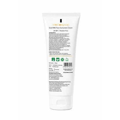 Tito's Organic Goat Milk Face Sunscreen Cream 100g back view