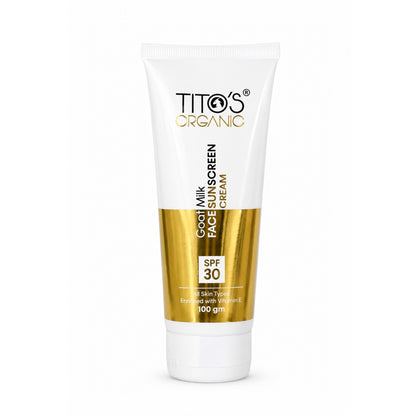 Tito's Organic Goat Milk Face Sunscreen Cream 100g front view