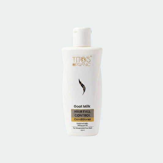 Tito’s Organic Goat Milk Hair Fall Control Conditioner 100ml enriched with hibiscus oil for weak and fine hair