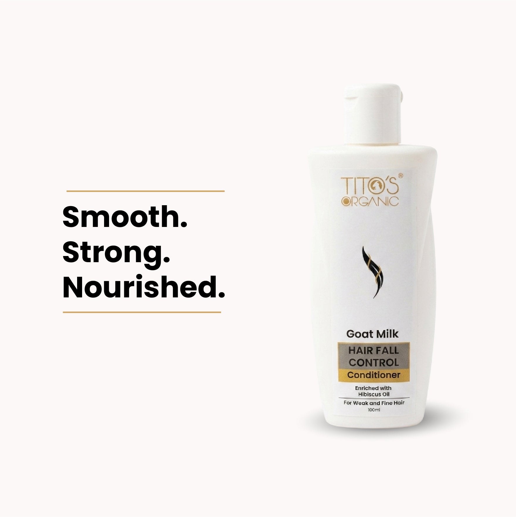 Tito’s Organic Goat Milk Hair Fall Control Conditioner for weak and fine hair, 100ml