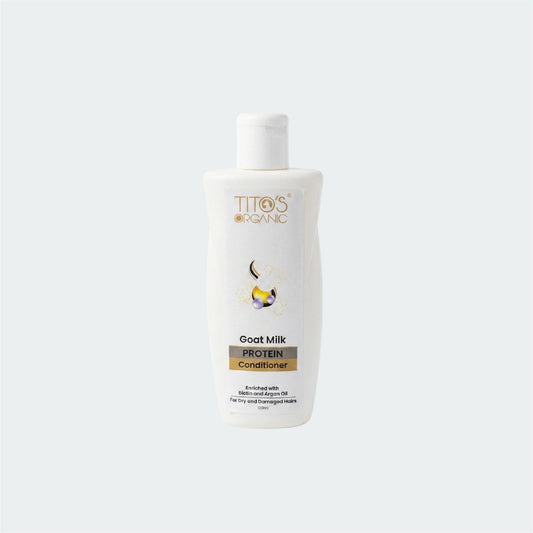 Tito’s Organic Goat Milk Protein Conditioner 100ml enriched with biotin and argan oil for dry and damaged hair