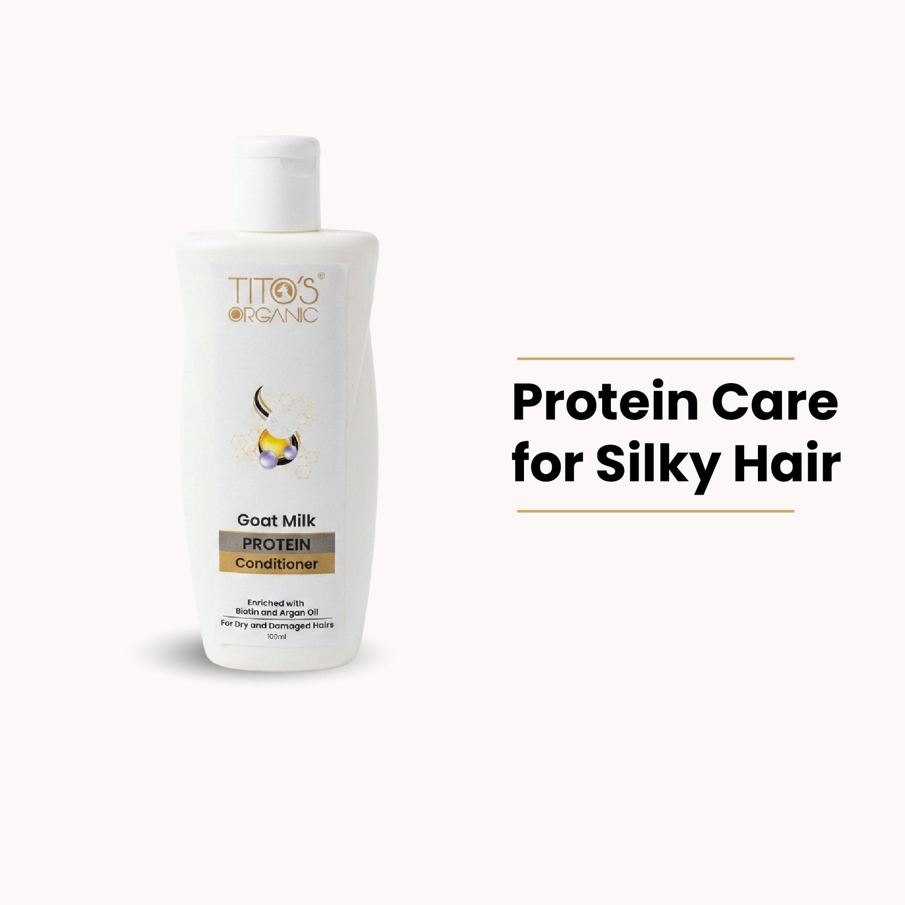Tito’s Organic Goat Milk Protein Conditioner for dry and damaged hair, 100ml