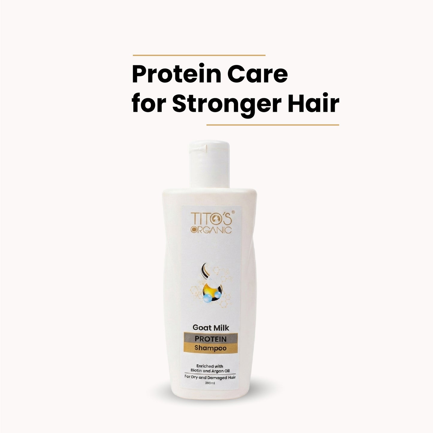 Tito’s Organic Goat Milk Protein Shampoo for dry and damaged hair, 200ml