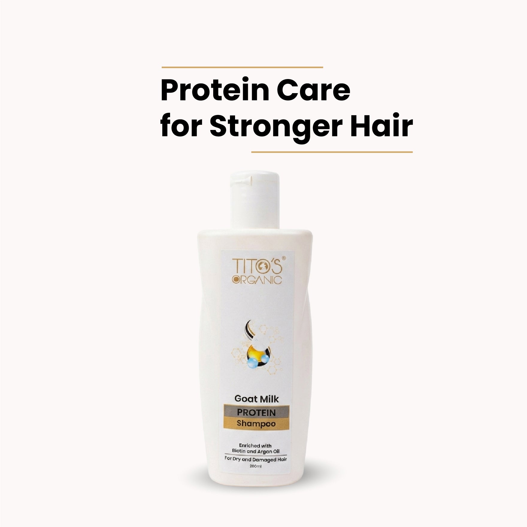 Tito’s Organic Goat Milk Protein Shampoo for dry and damaged hair, 200ml