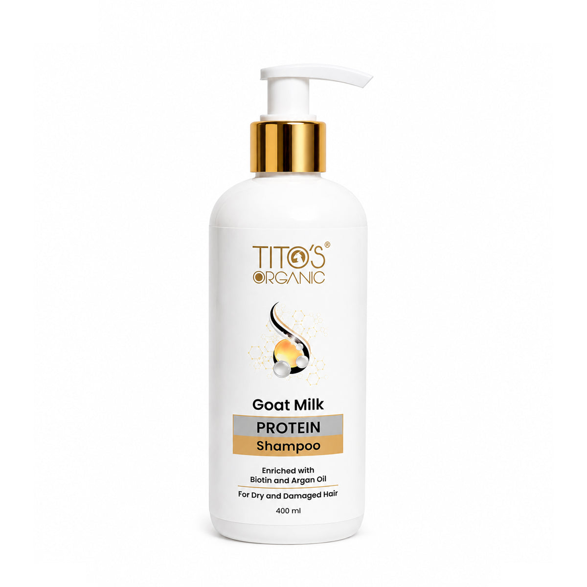 Tito's Organic Goat Milk Protein Shampoo 400ml front view