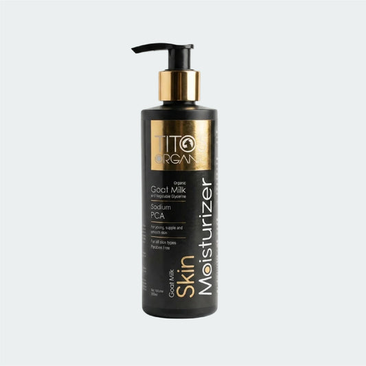 Tito’s Organic Goat Milk Skin Moisturizer with Sodium PCA 200ml for soft smooth hydrated skin all skin types