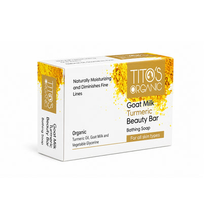 Tito's Organic Goat Milk Turmeric Beauty Bar 75g side view