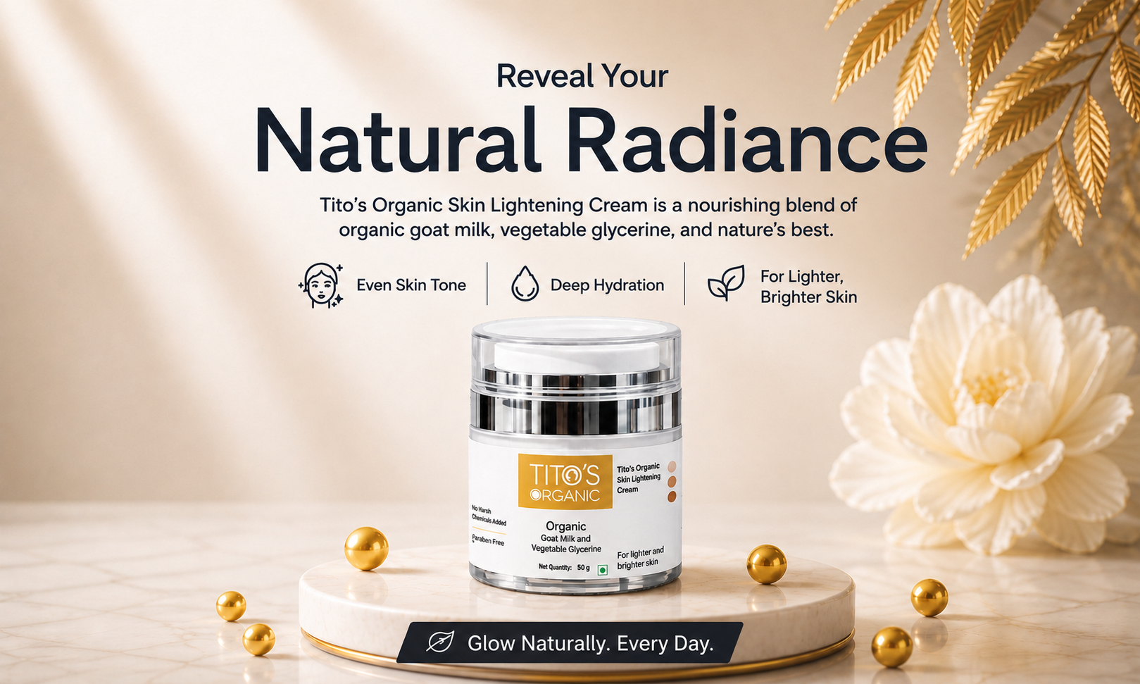 goat milk skin lightening cream for brighter even toned hydrated glowing skin titos organic